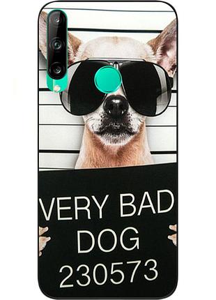 Чехол силиконовый для huawei p40 lite e с картинкой bad dog