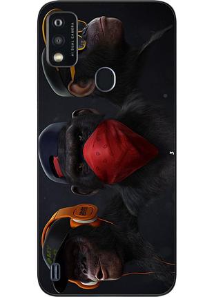 Бампер силиконовый чехол для zte blade a51 с картинкой три обезьяны