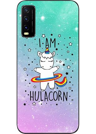 Силиконовый чехол для vivo y20 с картинкой единорог