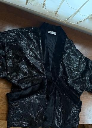 Чорний блискучий кардиган zara ✨🖤