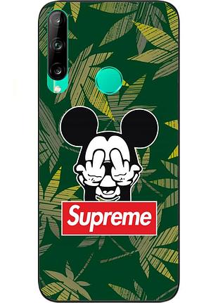 Чехол силиконовый для huawei p40 lite e с картинкой микки supreme