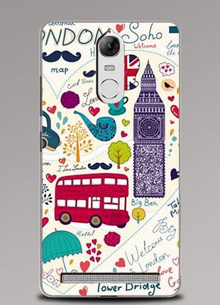 Силиконовый чехол для lenovo a7020 / vibe k5 note с картинкой лондон