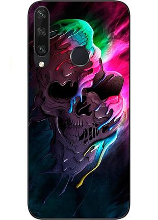 Чохол силіконовий для huawei y6p з картинкою череп