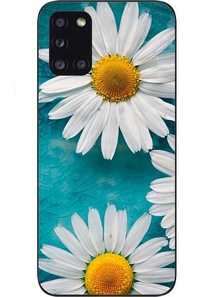 Силиконовый чехол бампер для samsung a31 galaxy a315f с картинкой ромашки