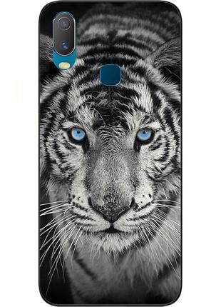 Силиконовый чехол с картинкой для vivo y11 белый тигр
