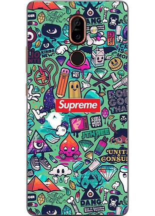 Силіконовий чохол з малюнком для nokia 7 plus креатив supreme