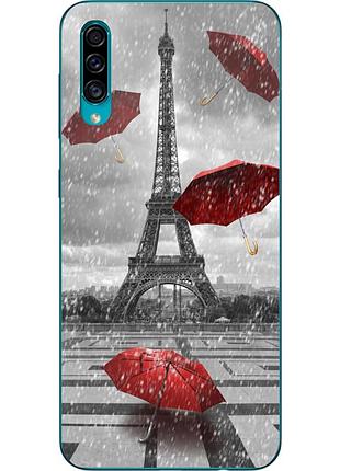 Бампер силиконовый чехол для samsung a30s galaxy a307f с картинкой париж