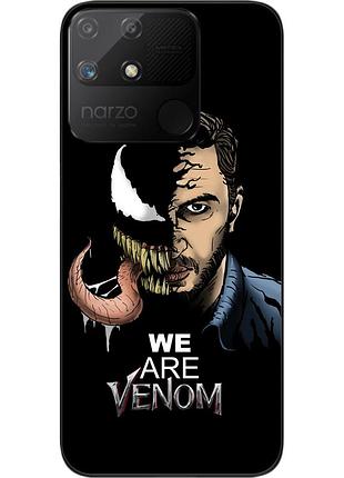Бампер силиконовый чехол epik для realme narzo 50a с картинкой мы веном