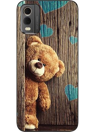 Бампер силиконовый чехол epik для nokia c32 с картинкой мишка