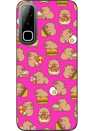 Силиконовый чехол epik для infinix hot 70 (x6895) с картинкой pink capybara