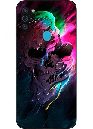 Чехол силиконовый для samsung m11 galaxy m115f с картинкой череп