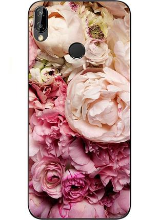 Чохол силіконовий для huawei p20 lite з картинкою півонії