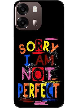 Чохол силіконовий epik для oppo a6s з зображенням з написом sorry i’m not perfect