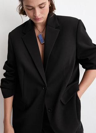 Прямий жакет чорний zara m,піджак zara жіночий