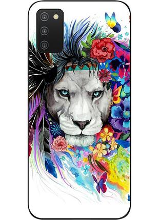 Силиконовый чехол для samsung a03s galaxy a037 с картинкой лев