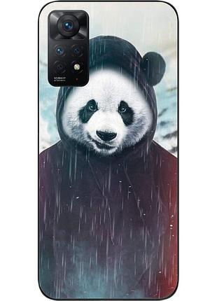 Силиконовый чехол для xiaomi redmi note 11 pro с картинкой панда в капюшоне