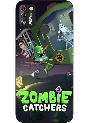 Силиконовый чехол с картинкой для tecno pop 4 pro игра зомби кетчерс