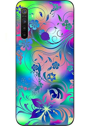 Чехол силиконовый для realme 5i с картинкой цветочный узор