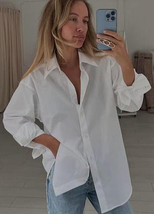 Сорочка біла оверсайз h&m