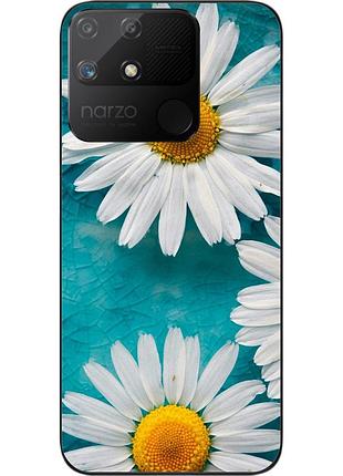 Силиконовый чехол epik для realme narzo 50a с картинкой ромашки