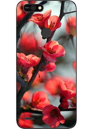 Чехол силиконовый для tecno pop 2f с картинкой сакура