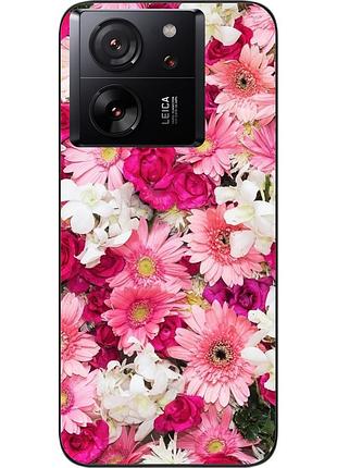 Силиконовый чехол бампер epik для xiaomi 13t с картинкой нежные цветы