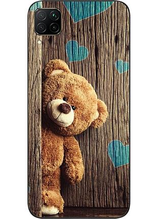 Бампер силиконовый чехол для huawei p40 lite с картинкой мишка
