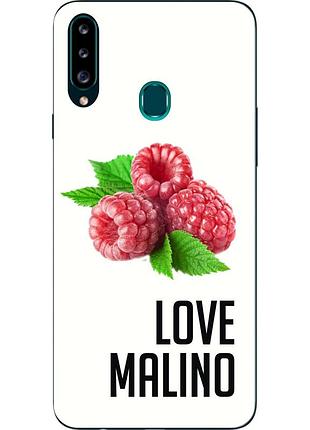 Антибрендовый силиконовый чехол для samsung a20s galaxy a207f с картинкой love malino
