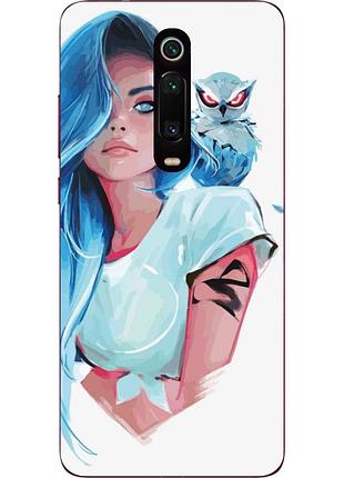 Силиконовый чехол с рисунком для xiaomi mi 9t / k20 / mi 9t pro / k20 pro девушка с совой
