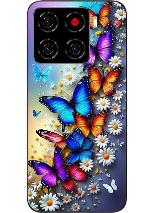 Чохол силіконовий epik для zte blade a56 з принтом метелики з ромашками