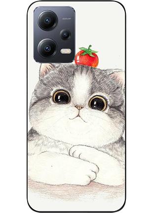 Силиконовый чехол для xiaomi redmi note 12 5g с картинкой котенок