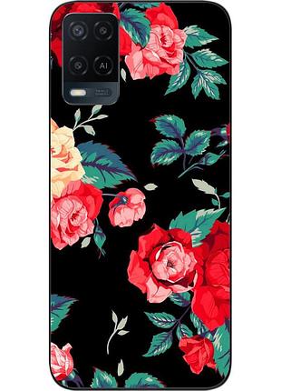 Силиконовый чехол для oppo a54 с картинкой красные розы