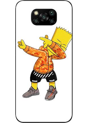 Силиконовый чехол для xiaomi poco x3 с картинкой барт симсон
