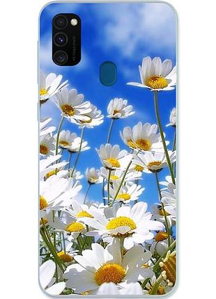 Силиконовый бампер для samsung m30s galaxy m307f с картинкой ромашки