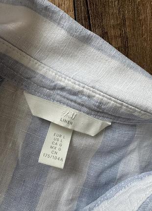 Льняная рубашка h&amp;m 4