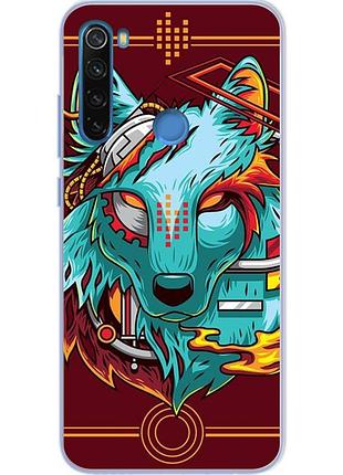 Силиконовый чехол с рисунком для xiaomi redmi note 8t волк