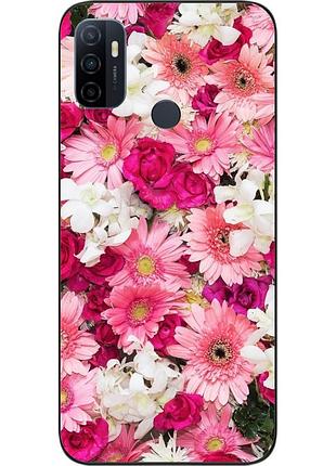 Силиконовый чехол бампер для oppo a53 с картинкой нежные цветы
