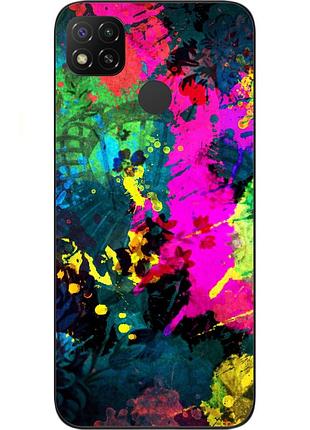 Силіконовий чохол бампер для xiaomi redmi 9c з картинкою яскрава абстракція