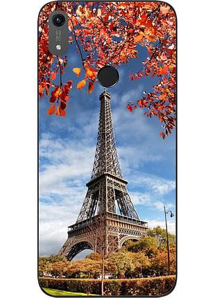 Бампер силиконовый чехол для huawei honor 8a с картинкой башня