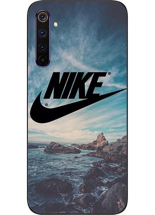 Силиконовый чехол для realme 6 pro с картинкой логотип nike