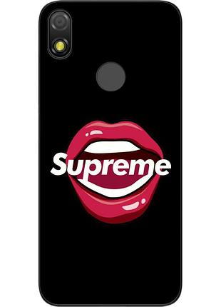 Силиконовый чехол для tecno pop 3 с картинкой губы supreme