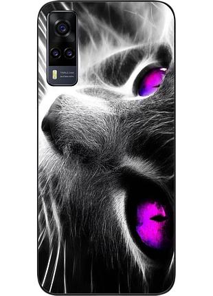 Силіконовий чохол для vivo y31 з картинкою красивий кіт