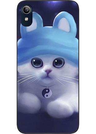 Бампер силіконовий чохол для vivo y91c з картинкою котик
