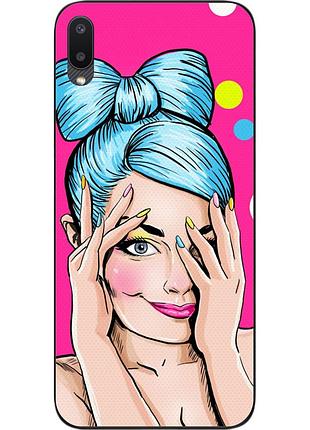 Силіконовий чохол для samsung a02 galaxy a022 з картинкою дівчина поп арт
