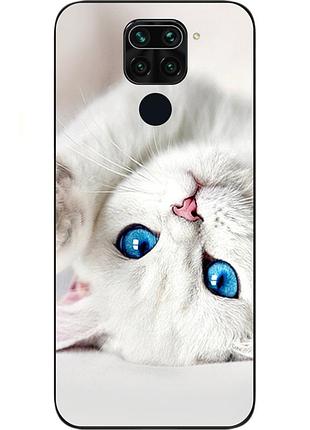 Оригінальний чохол для xiaomi redmi note 9 з картинкою білий котик