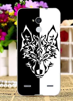 Яркие оригинальные чехлы с картинками для zte blade v7 lite черно-белый волк