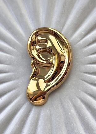 Золота брошка сюрреалізм у вигляді вуха позолота 18k тренд 2026