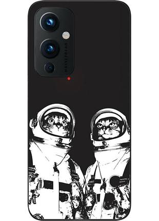 Силиконовый чехол бампер epik для oneplus 9 с картинкой космонавты коты