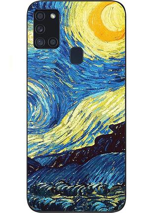 Силиконовый чехол с картинкой для samsung a21s galaxy a217f лунная ночь
