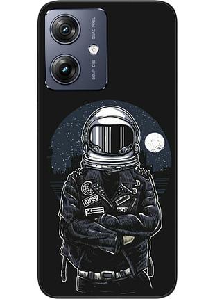 Силиконовый чехол бампер epik для motorola g54 power с картинкой космонавт и луна